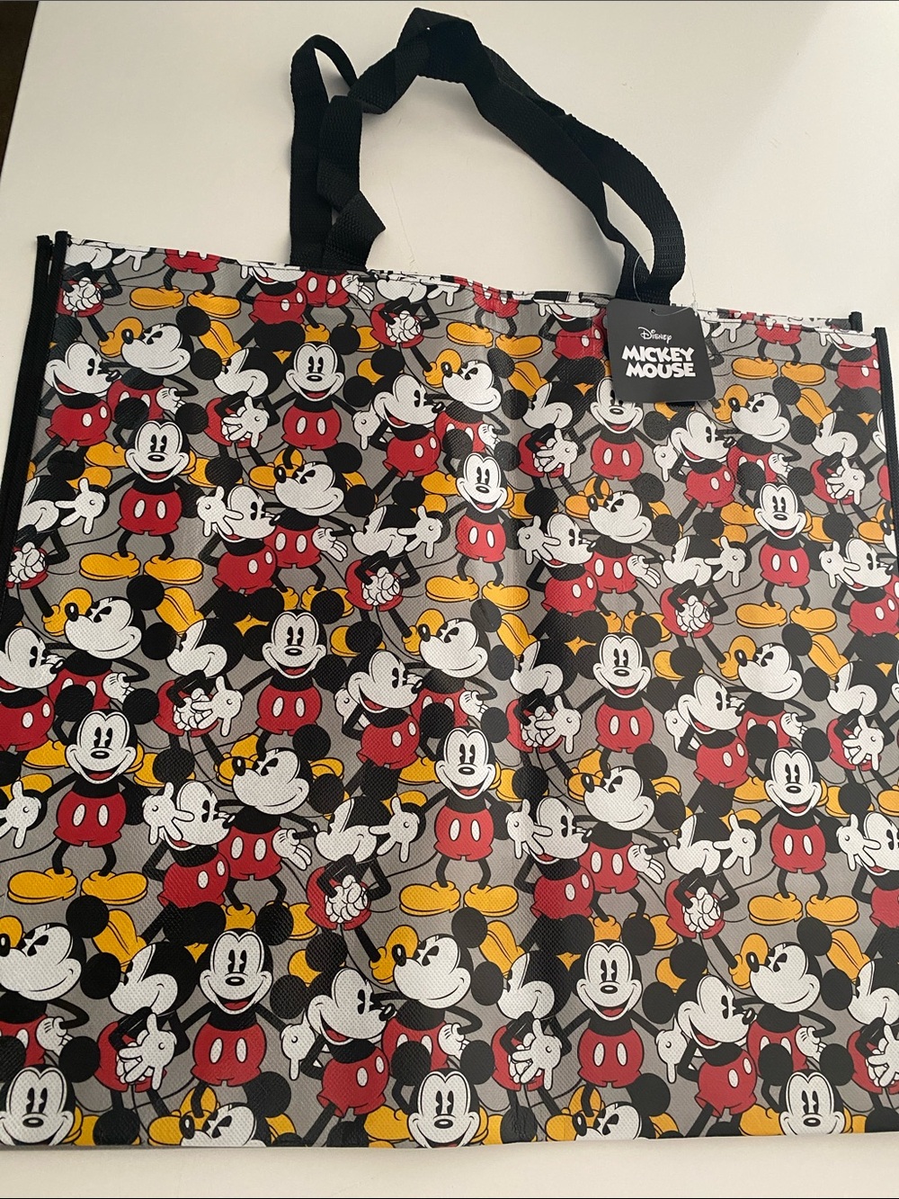 Disney Mickey Mouse Black Red Yellow Patterned Reusable Bag